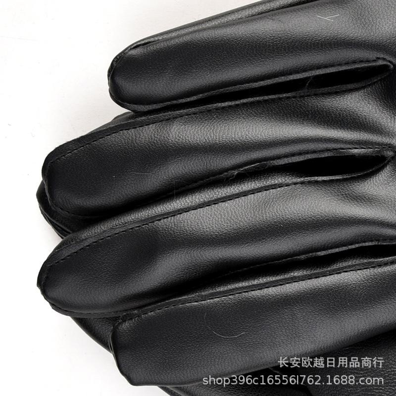 Herbst- und Winter Damen Warme Handschuhe, Touchscreen Lederhandschuhe, Outdoor Fleece Verdickte Winter Motorradfahren Wollhandschuhe