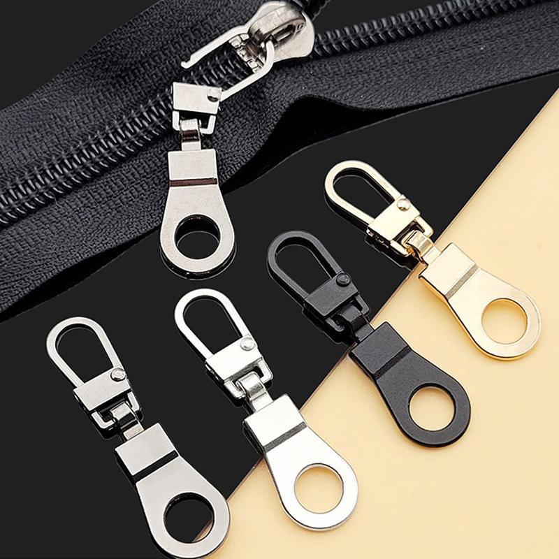 Detachable Metal Zipper Puller Head 5-12Pcs Replacement Zipper Head Repair Kits For Luggage Purse Clothes DIY Sewing Accessories