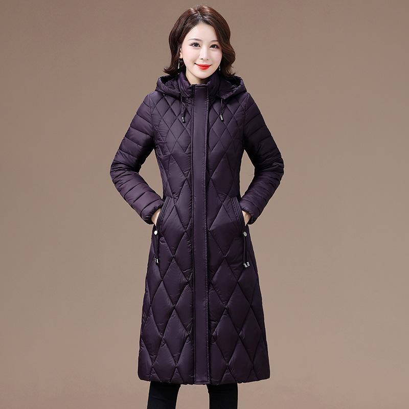 Dames Winter Lange Jas met Capuchon Casual Verdikt Warm Katoen Gevoerde Jas Vrouwelijke Parka's Winter Overjas