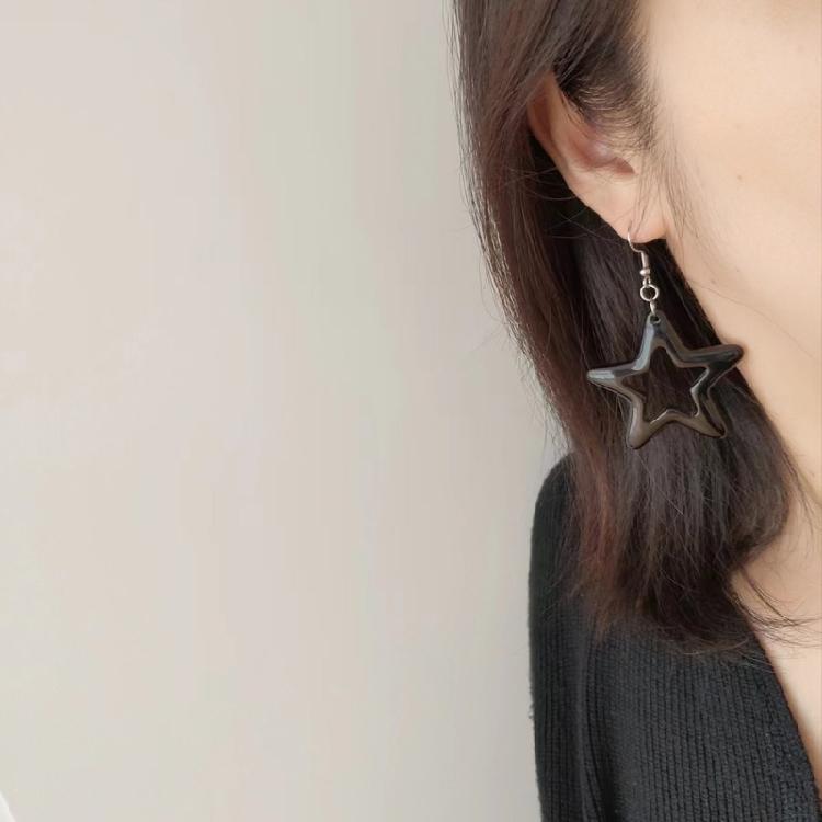 Orecchini Minimalisti a Cerchio con Stella Vuota Gioielli Moda Y2K Piccoli Orecchini a Cerchio
