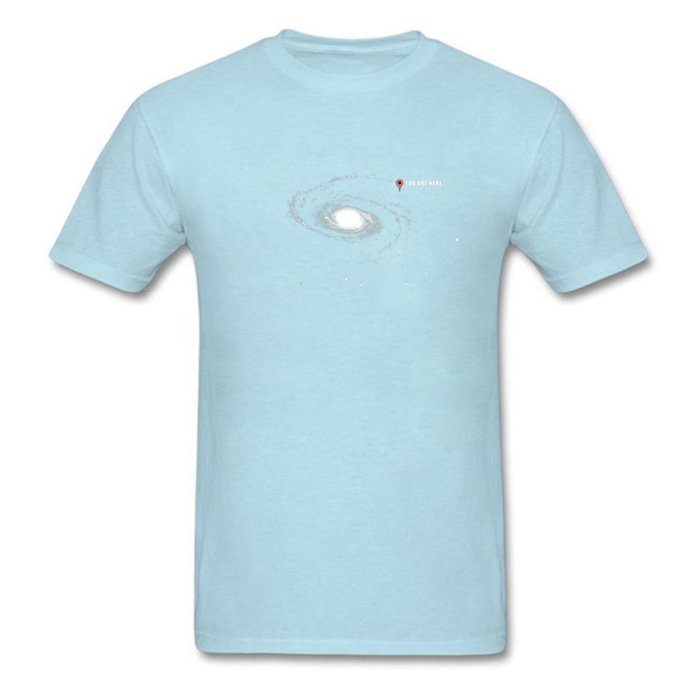Black T-Shirts For Men Galaxy Space You Are Here 100% Cotton April FOOL DAY Summer Street Tops T Shirt Casual Tee Shirts Man