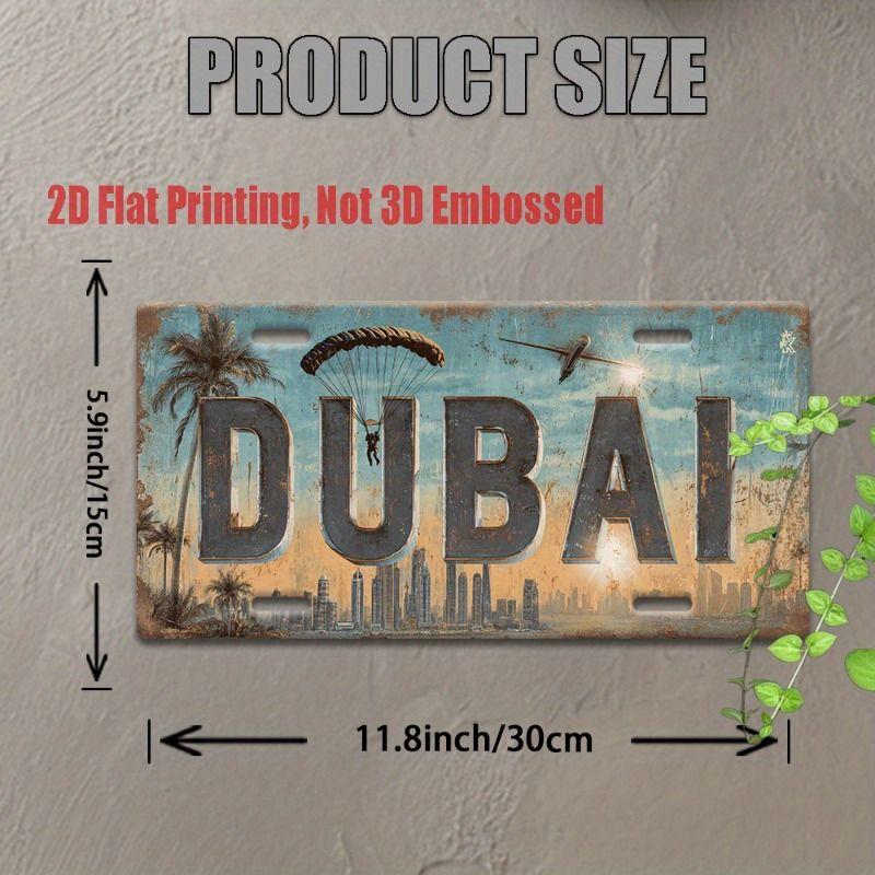 Retro Metal Wall Art Travel Cityscape Decor for Living Room Bedroom Cafe
