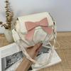 Women's Solid Bowknot Pleated Crossbody Bag - New 2023 Retro Fashion with Twist Strap