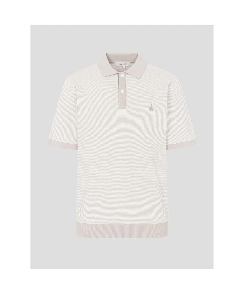 Binpolmen Two-Tone Textured Collar Neck Knit Beige