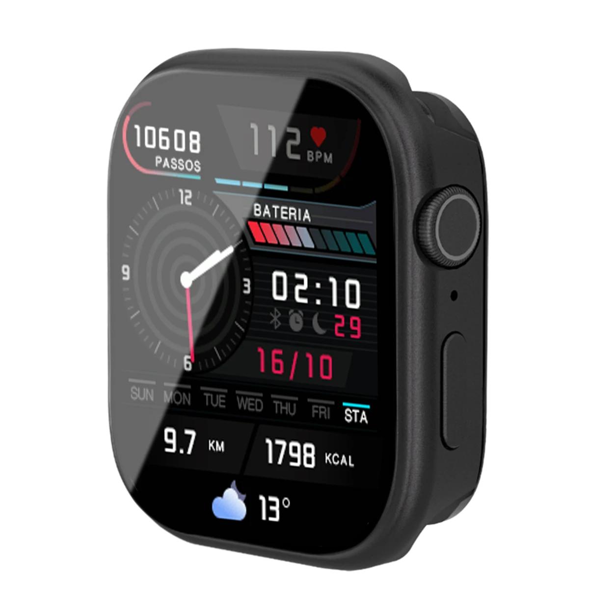

Чехол+Стекло для Apple watch 44 45 49 S11 10-42 46мм Aolly полная защита Бампер для Iwatch ultra 11 10 9 8 7 6 5 se Защитное стекло 44mm for 6 5 4 se