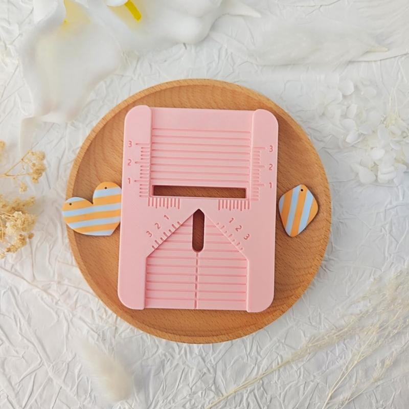 3D-gedruckte Polymer Clay Bohrhilfe für Ohrringe mit Bereichspositionierungsvorlage und Skalenmarkierungen für präzises Basteln