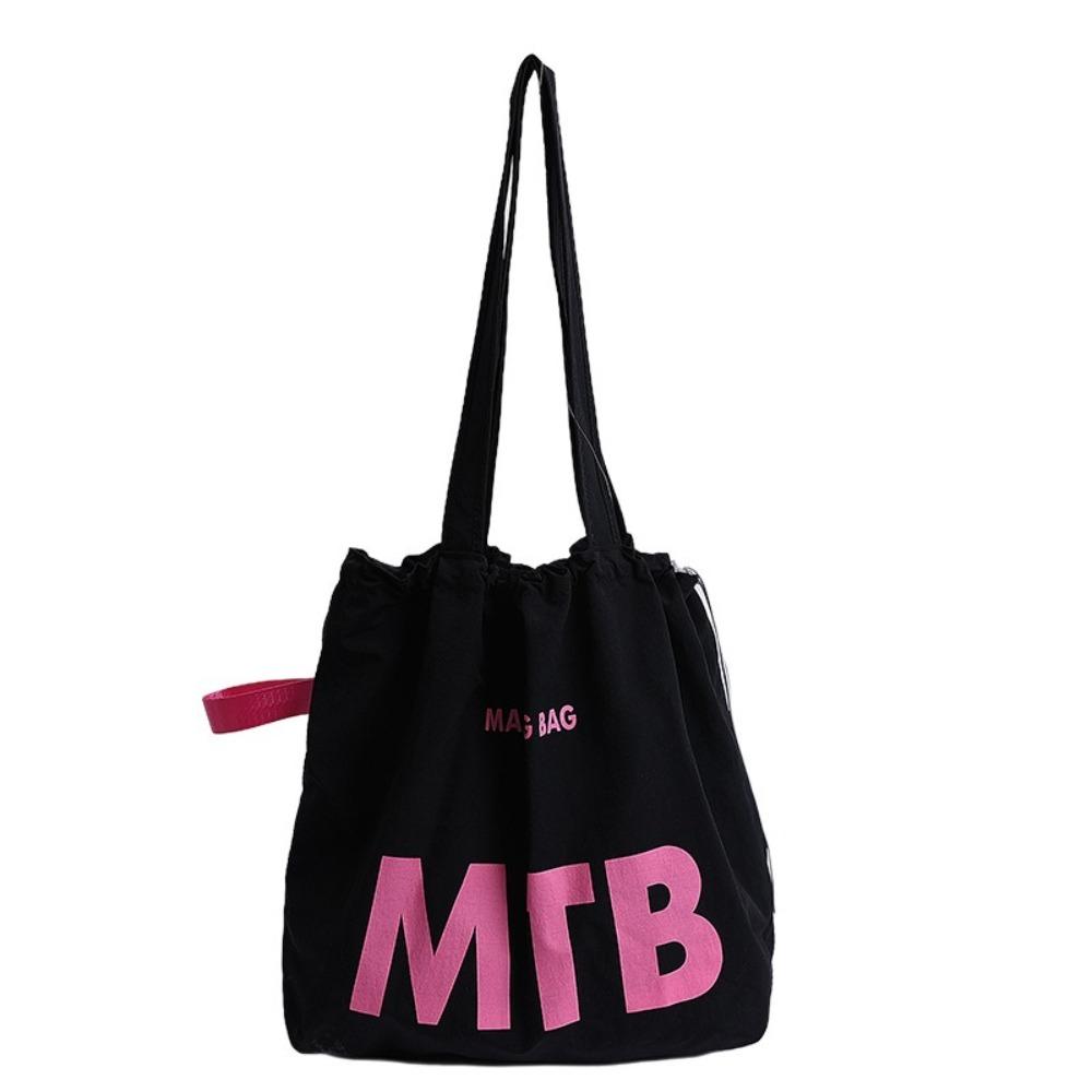 Light Weight Drawstring Bags Nylon Tote Bags Fashion Letter Shoulder Bag  Female