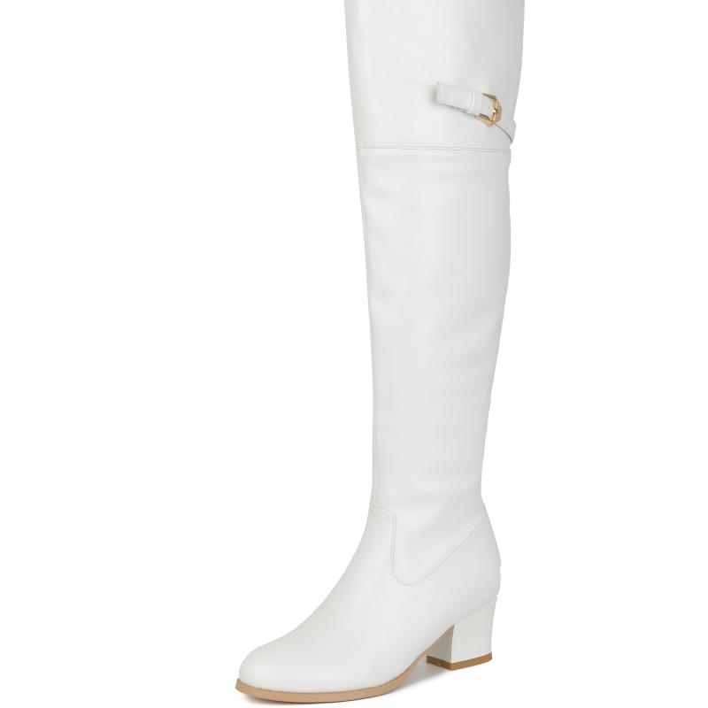 Sexy Over-the-Knee Boots Women 2024 Winter Shoes Fashion High Heels Thigh High Boot Female Black White Waterproof Long Shoes