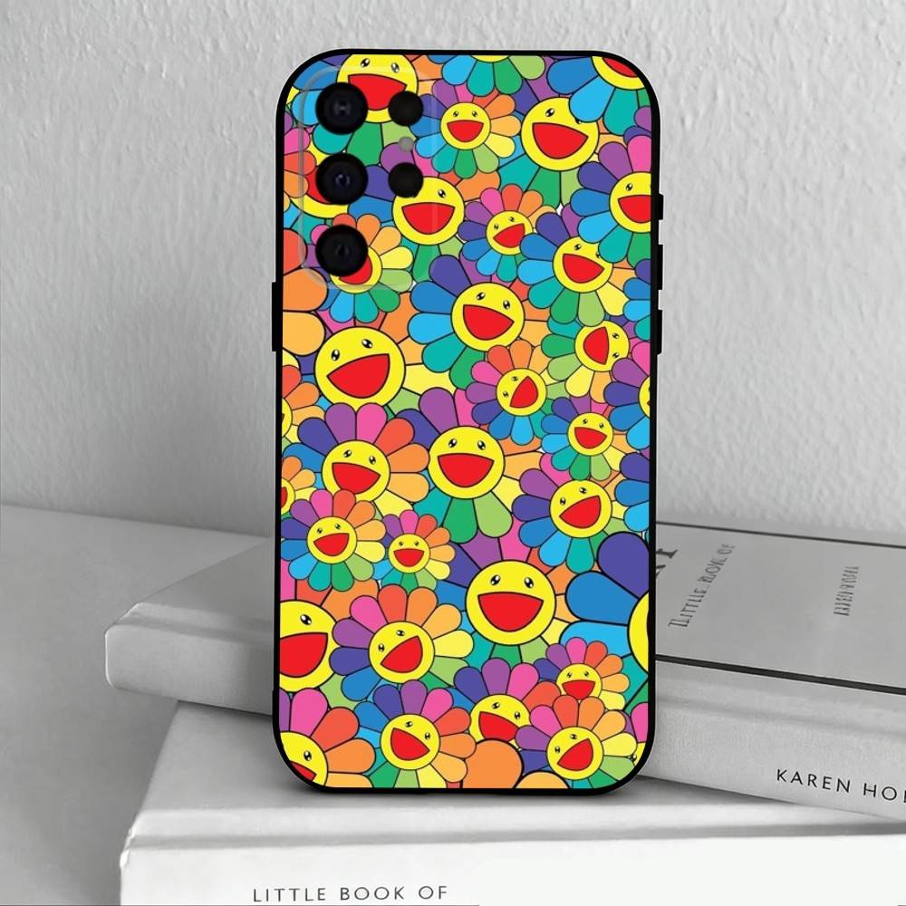 Takashi M-Murakamis F-Flowers  Phone Case For Samsung S25,S24,S21,S22,S23,S30,Ultra,S20,Plus,Others Soft Black Cover