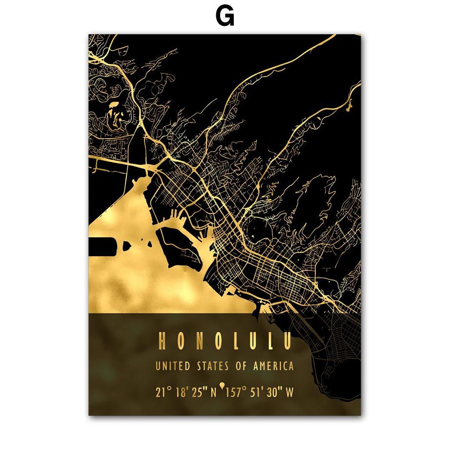 Las Vegas Chicago USA Amerika Stadtplan Wohnzimmer Dekor Poster und Drucke Wand Kunst Leinwand Malerei Wandbilder Home Club