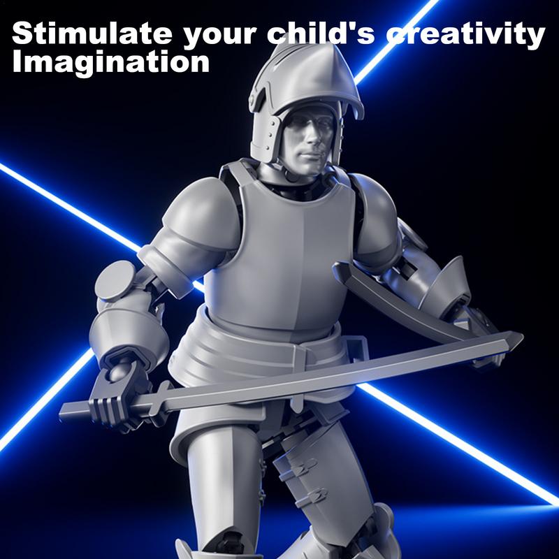 3D Printed Toy Figure Decorative Desk Crafts Multi-Jointed Robot Action Figure Collectible Action Figure for Collectors Desktop