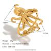 MamacitaSlay 316L Stainless Steel Octopus Open Ring Vacation Party Waterproof Jewelry Women's Unique 18K Gold Plated Ring Gift