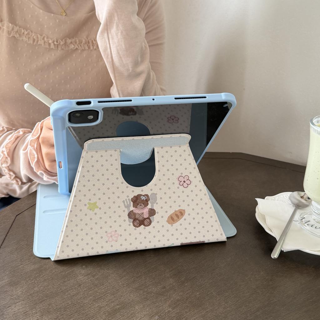 360 Rotating KickStand Tablet Cover for iPad 11th/10th Gen/Air 5/4/Mini 6/5/Pro 11-inch with Pencil Holder Cover
