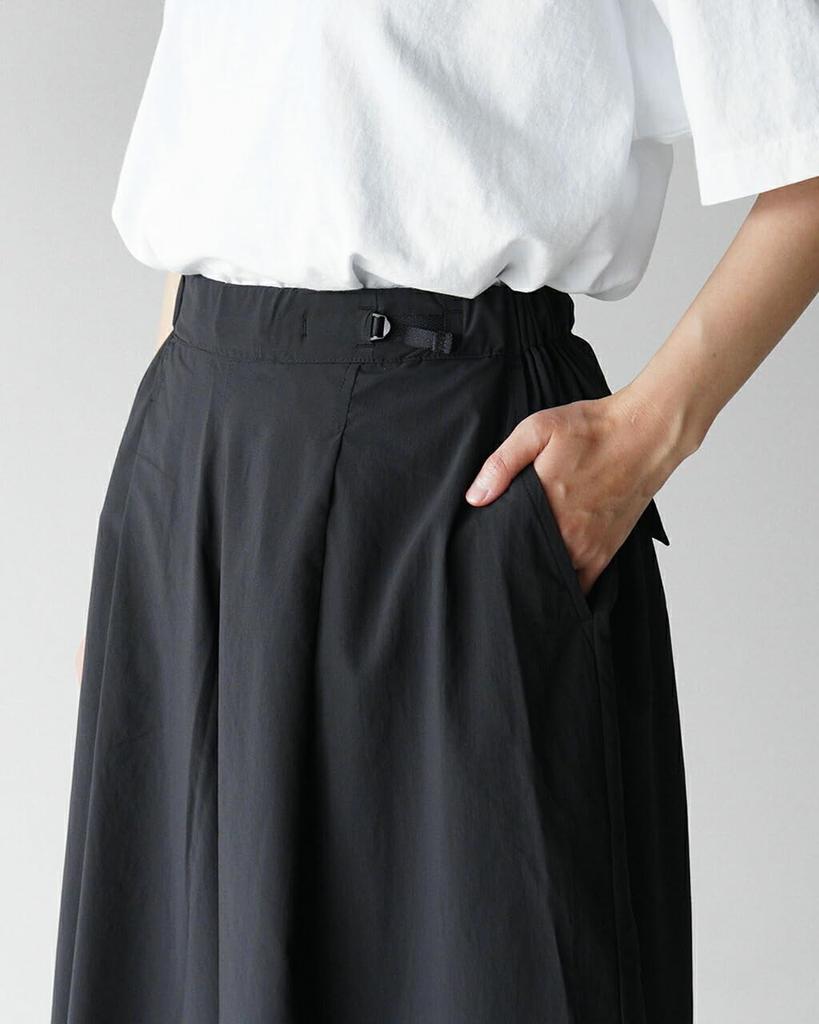 NANGA EXCURSION Wide UV Wide Women's Pants, Flared, Lightweight, Quick-Drying, Protection, Fit, N2501-1D409B, WM/BLK