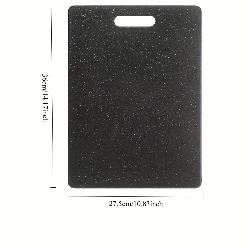 1pc Compact Kitchen Prep Board with Anti-Slip Base & Juice Grooves - Durable Plastic Chopping Board, Black Granite Texture