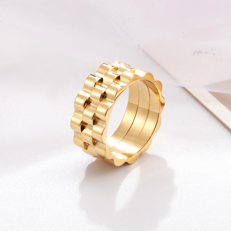 Hot Selling Vintage Stainless Steel Hip Hop Ring Personality Gear Shape Ring Simple Man Woman Fashion Jewelry Gift Daily Wear