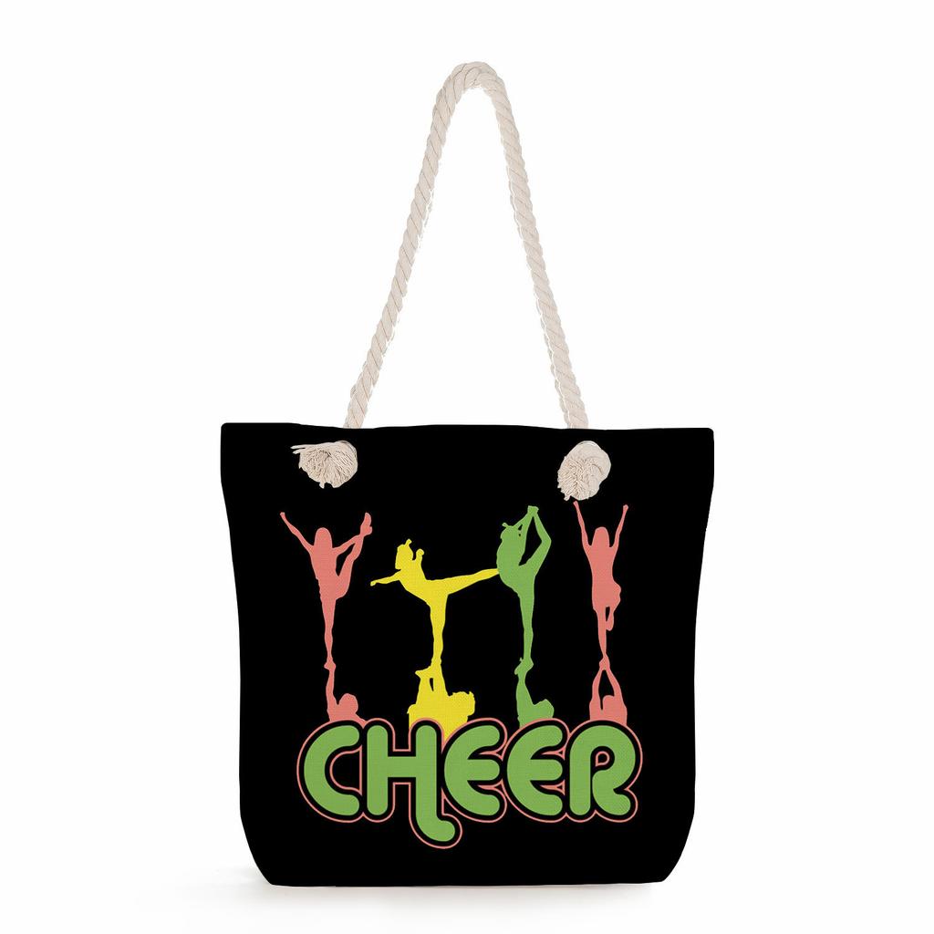 Gymnastics print thick rope single-shoulder beach bag 7245 CLE
