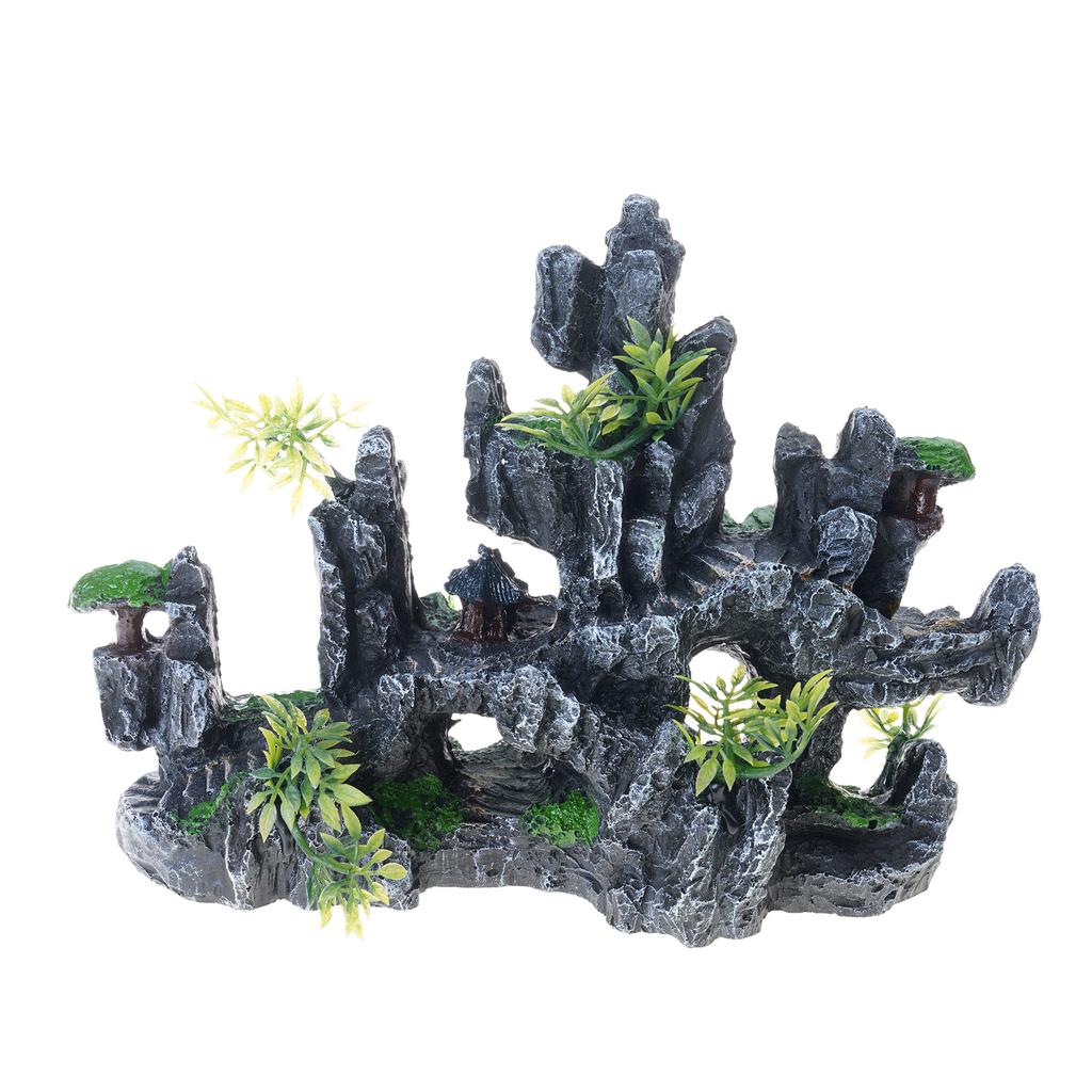 Realistic Mountain View Rockery Aquariums Ornaments Nature Lookings Fishtanks Shelter Cave Safe Resin Landsccape Decors