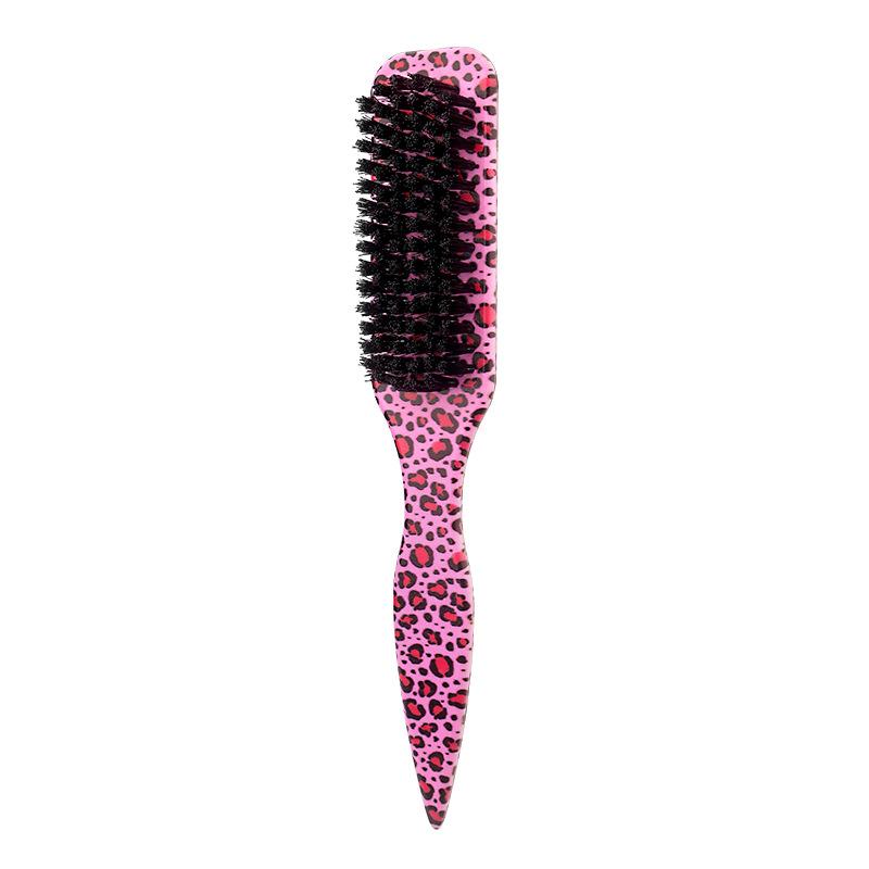1pcs Leopard Print Pointed Tail Brush And Needle Tail Comb Soft Boar Bristles Smoothens Hair, For Hair Care And Styling For Home And Salon Use