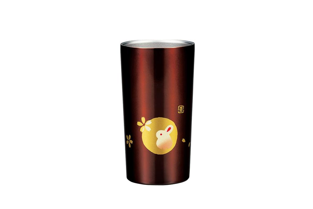 Tatsumiya Stamp Rabbit Stainless Steel 56927 Vacuum-Sealed Tumbler, Spring-Eye Design, 450mm,