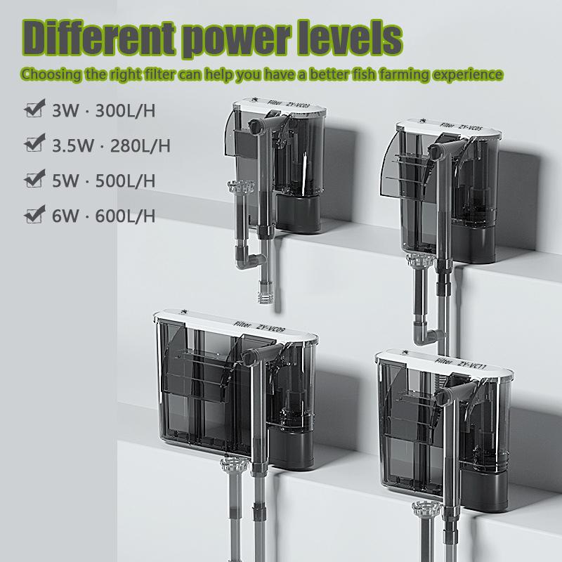 3 in 1 Wall Mounted Aquarium Filter External Waterfall Filter Fish Tank Circulation Pump Oxygenation 110V 220V for Aquarium