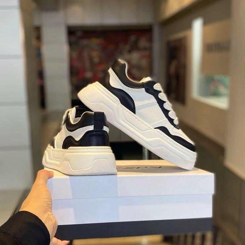 Spring low-top leather thick-soled lace-up casual board shoes trendy shoes flat-heeled outdoor shoes