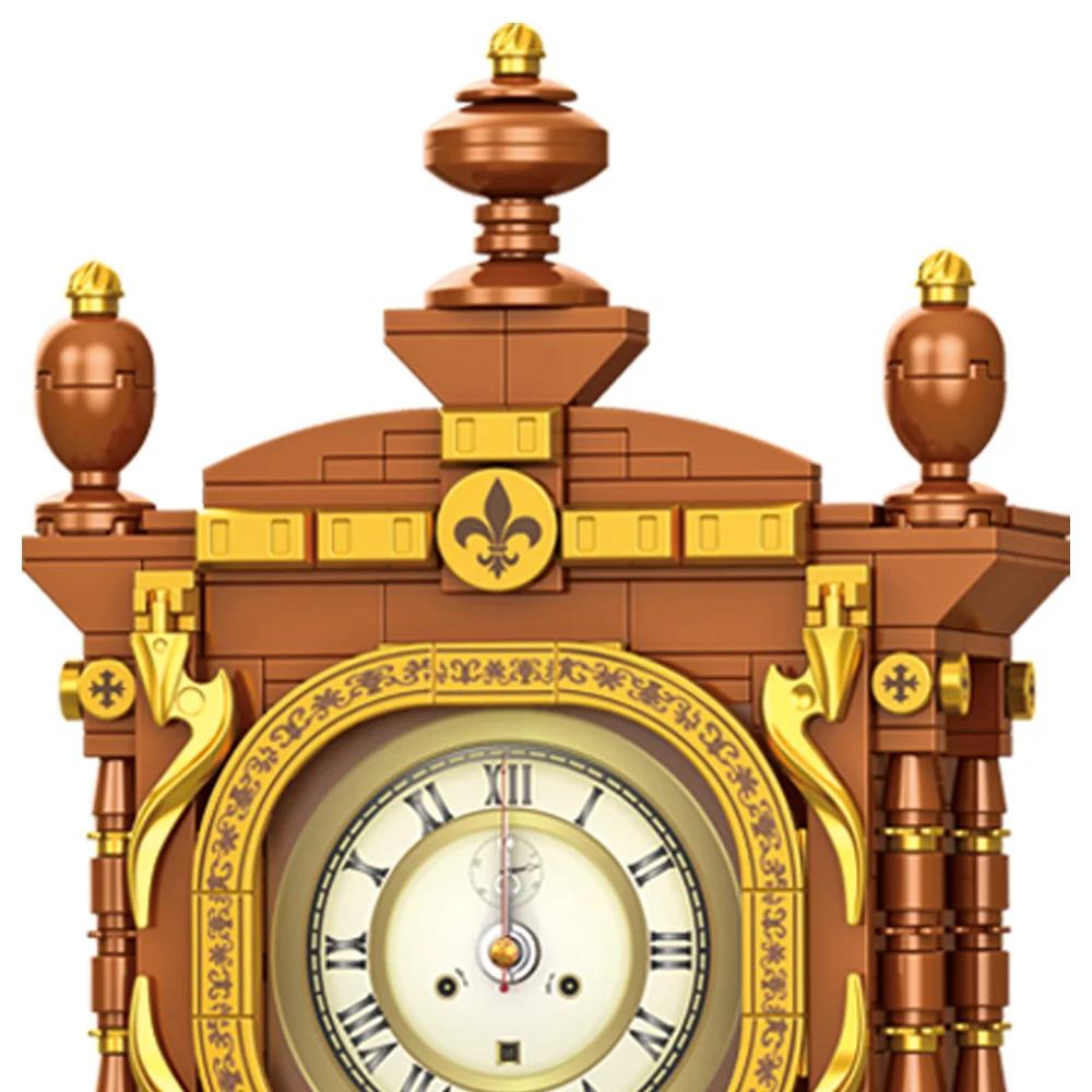 Moc Classic Retro Series Swing Clock Building Blocks With Pendulum Construction Diy Assemble Brick Set Gift Boy Child Kids Adult
