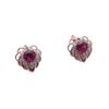 Exquisite And Pure 585 Russian Purple Gold Love Diamond-Encrusted Earrings, Luxury Temperament Rose Gold-Plated Color Gold Earrings For Women