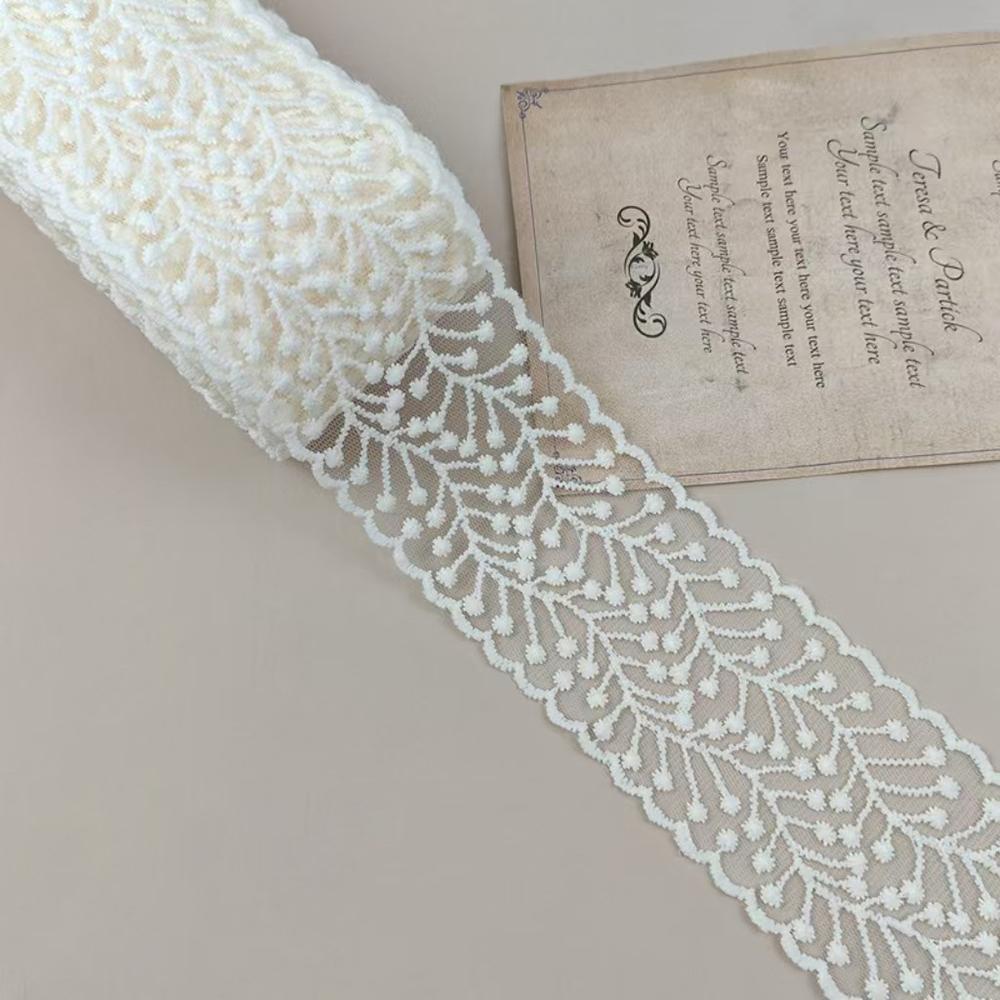 

2 ярда бежевая сетчатая марля вышивка кружево ткань для DIY одежды свадебное украшение