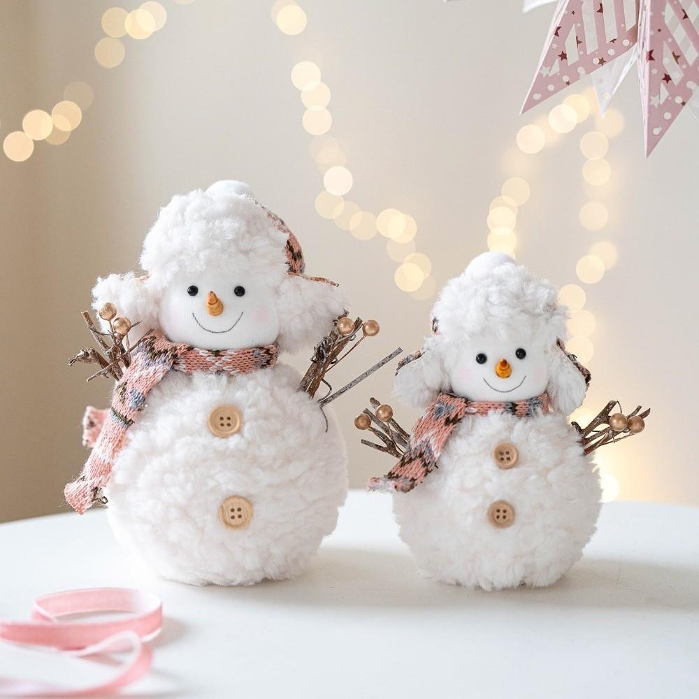 Round Hat Christmas Snowman Ornaments Knitted Snowman Statue Cute Xmas Decoration  Festivals