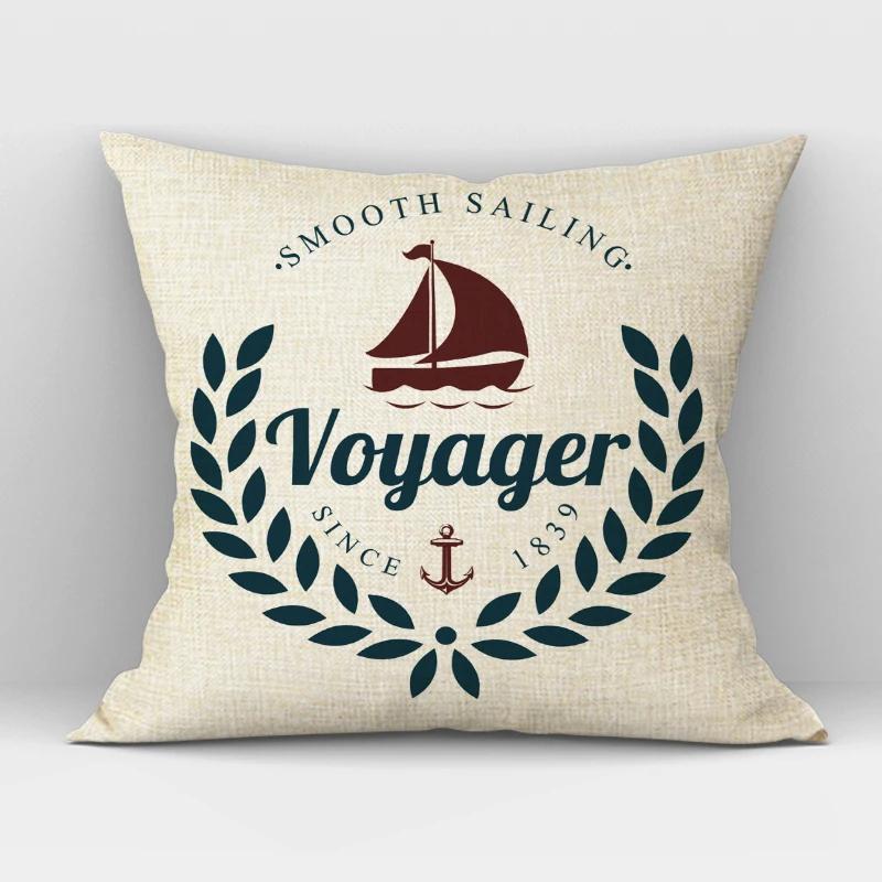 Navigation Anchor Ship Throw Pillows Cover Bedding Camping Hotel Office Pillowcase Ocean Cushion Cover for Home Decor