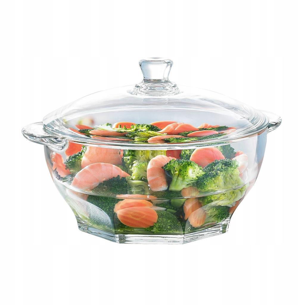 Heat-resistant Glass Vase with Lid, 2.5 L