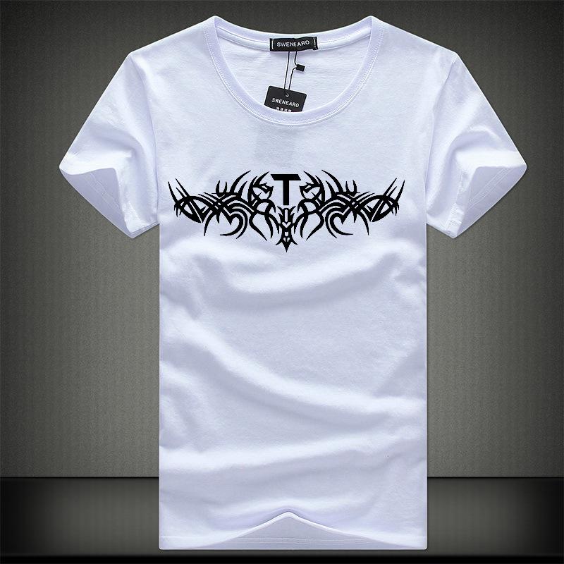 

Новые мужские повседневные футболки большого размера с круглым вырезом и надписью – летняя коллекция с короткими рукавами S