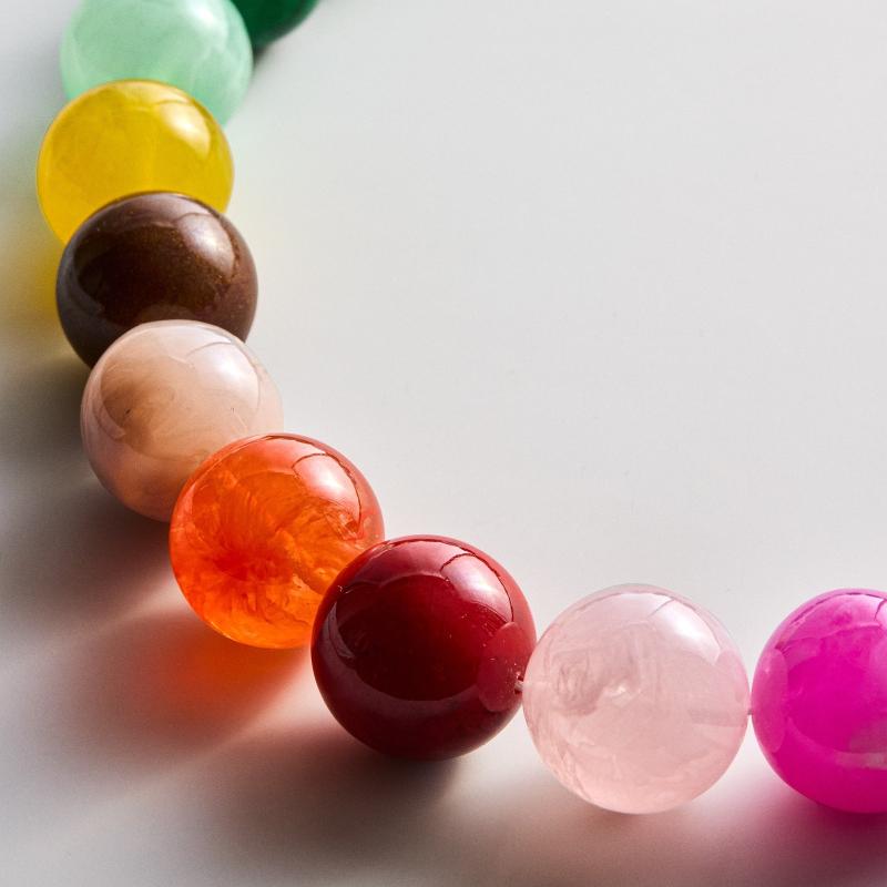 Bunter Acryl-Farbperlen-Anhänger Perlenkette Dopamin Böhmischer Stil Halskette Für Frauen Party Und Tägliches Tragen