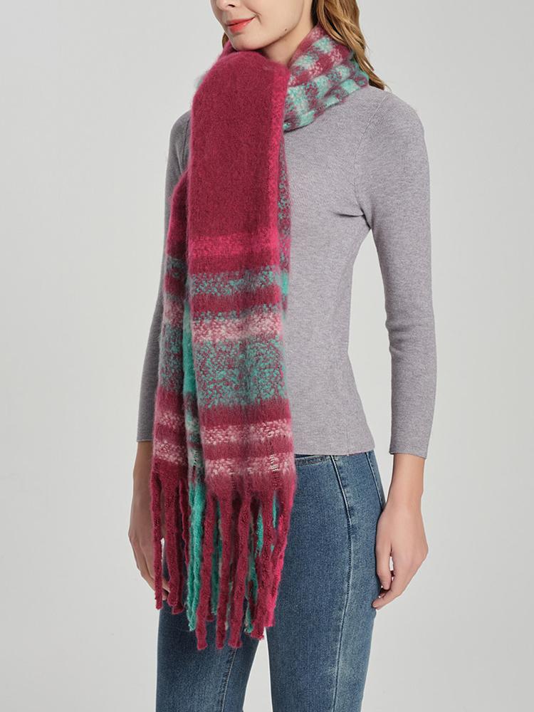 Imitation Cashmere Women Scarf Winter Lady Plaid Scarve Pashmina Thick Wrap Shawl Mujer Femme Foulard Bufanda Stoles Cachecol