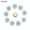10PCS 14mm Flower-shaped Rhinestone Buttons Sparkling Crystal Glass Stone Steel Bottom Clothes Decoration Sewing Accessories