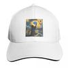 Solar eclipse Van Gogh style and my black cat in Texas Baseball Cap Unisex Women Casual Summer Sport Sun Cap