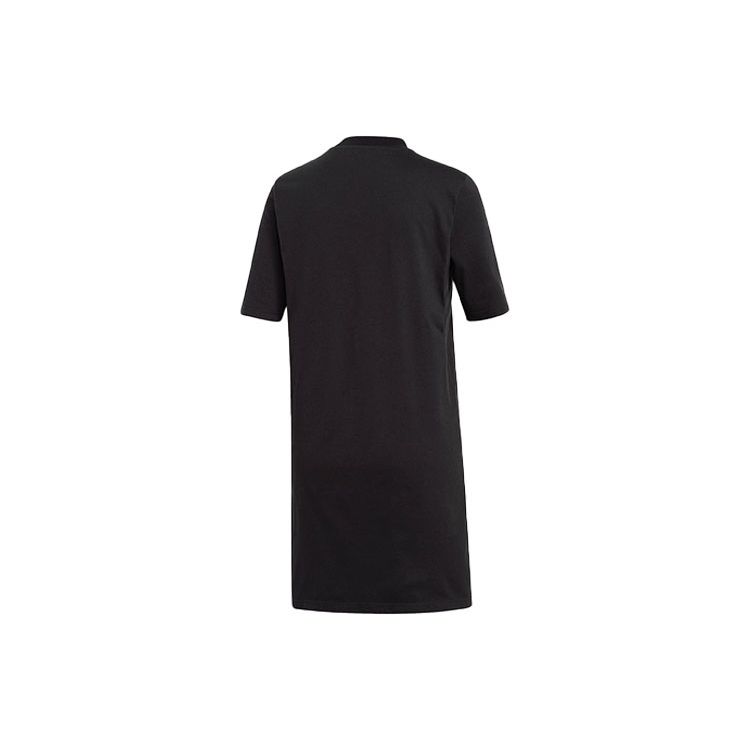 Adidas Originals Trefoil Logo Print Comfortable Sports Round Neck Pullover Short Sleeve Dress Women dress Black FL0037