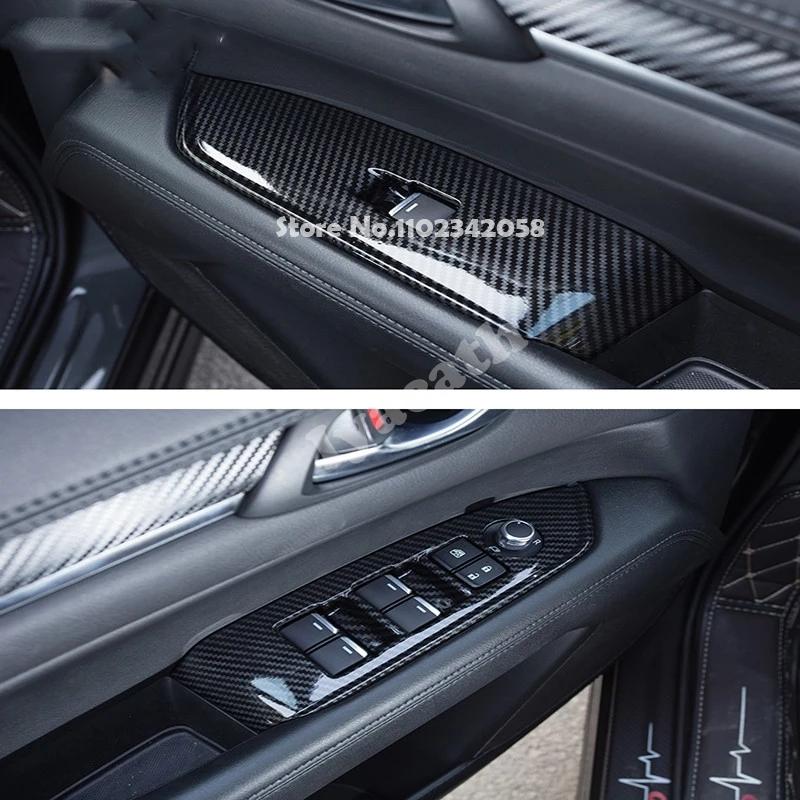 LHD RHD For Mazda CX8 CX-8 2017- ABS BLACK Inner Window Lift Switch Button Panel Cover Trim Gear Shift Panel Accessories