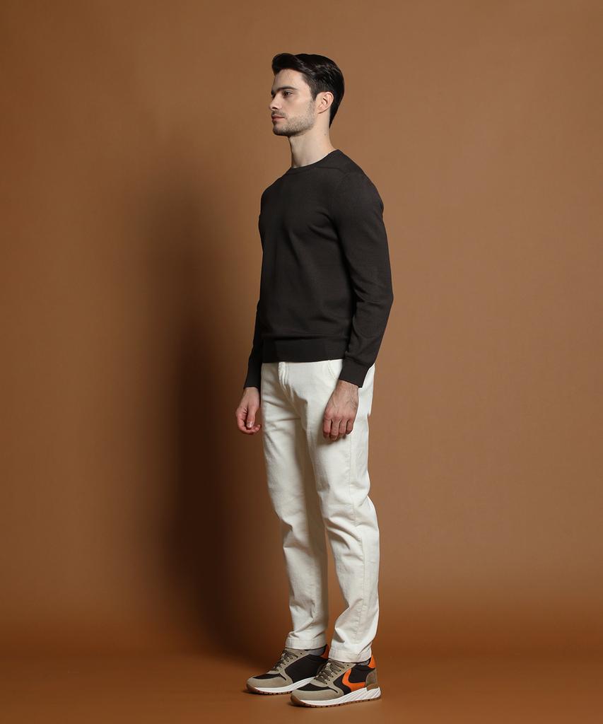 PANICALE Brown Viscose Blend Round Knit