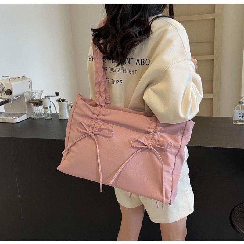 Fashion pleated niche design large capacity tote bag new bow women's bag one shoulder armpit bag
