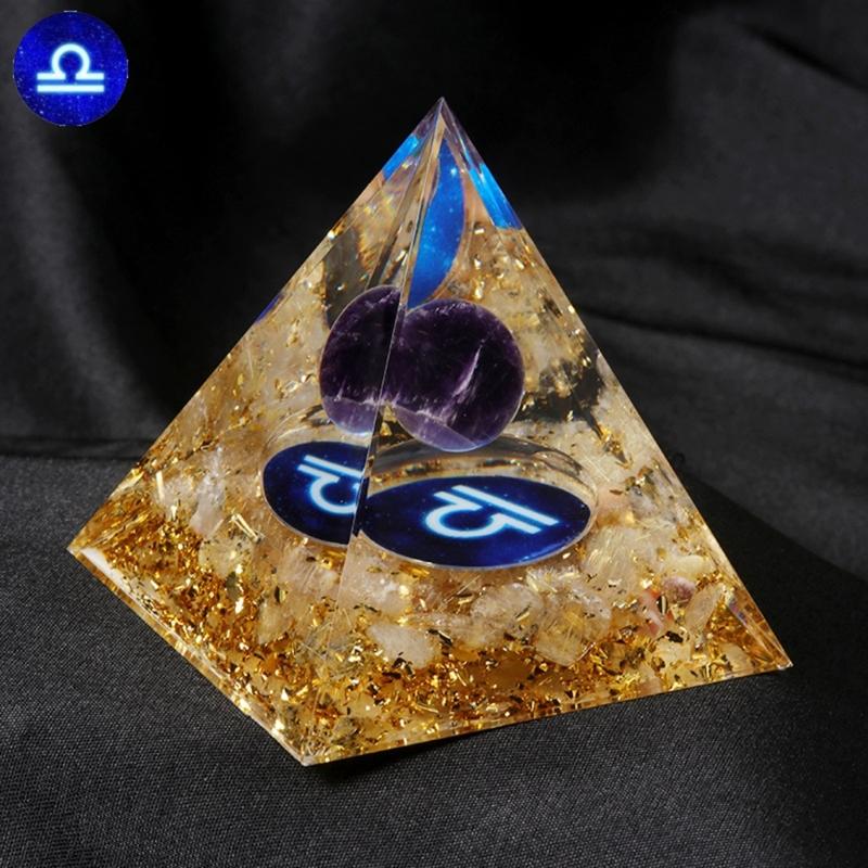 Zodiacs Orgone Pyramid Zodiacs Healings Crystals Stone Chakras Reiki Orgonite Crystals Pyramid Lucky Energys Home Decors
