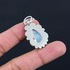 Naturlig Larimar Ädelstenshänge Handgjort 925 Sterlingsilver Indiska Smycken