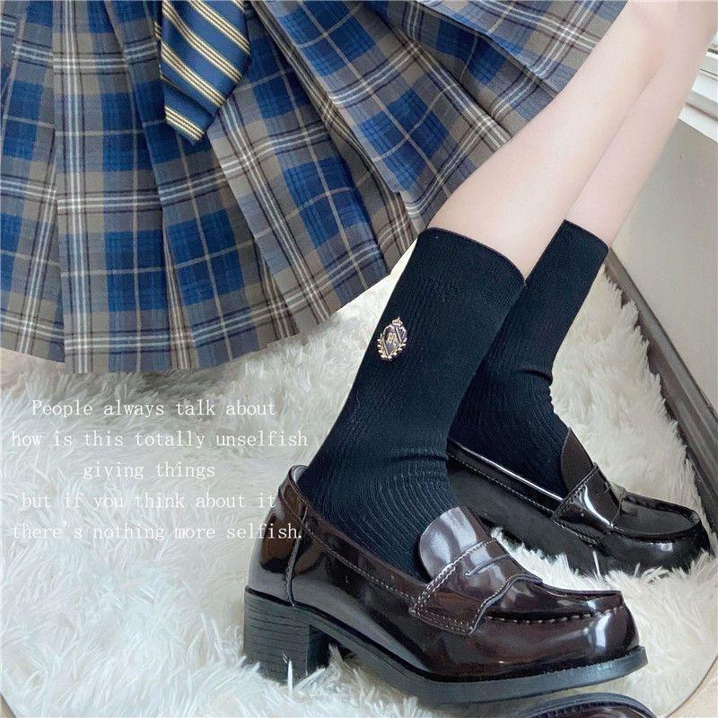 Patent Leather High Heel Mary Jane Loafers - Japanese Style