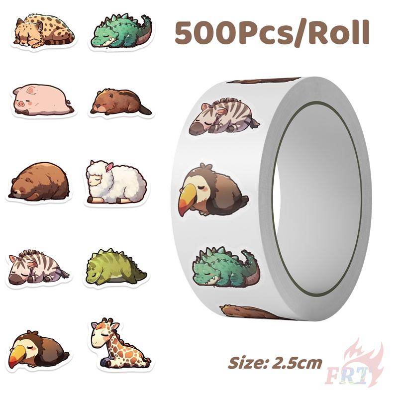 500Pcs/Roll Sleeping Animals Series 02 Kids Rewards Stickers - DIY Scrapbooks Album Decor Sealing Label Decals
