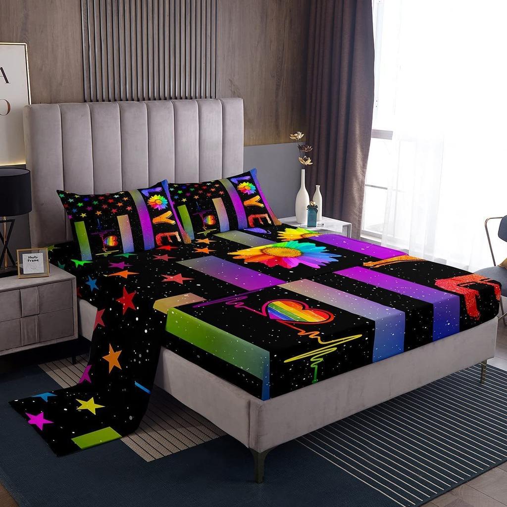 Gamepad Pattern Mattress Four-Piece Bedding Set Bedroom Dormitory Bedding Decoration