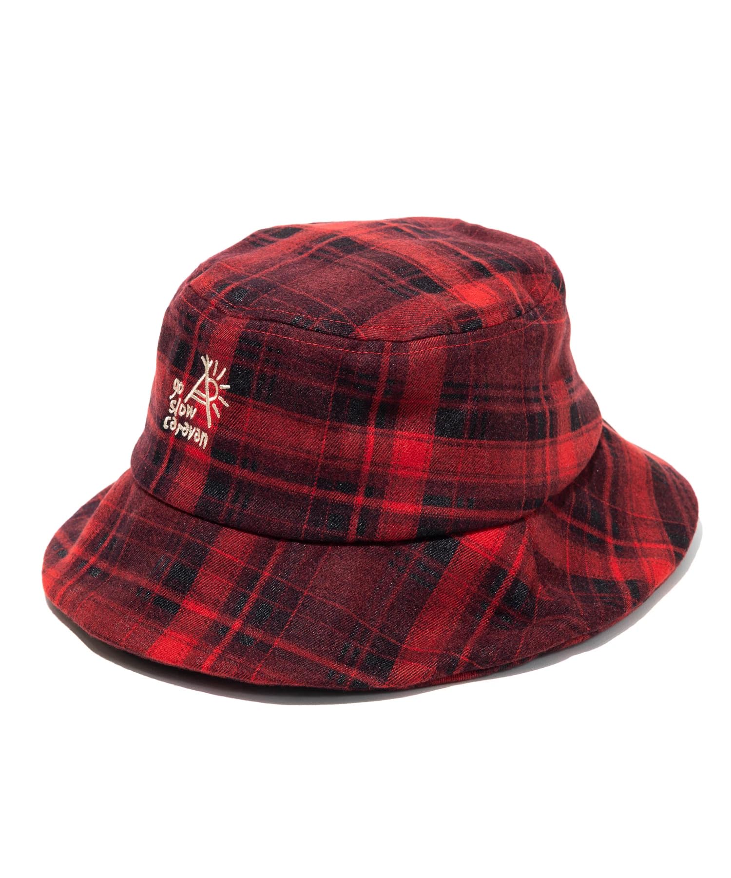 

[go slow caravan] 352903 Flannel Check Multi Top Hat, Red, Free Size