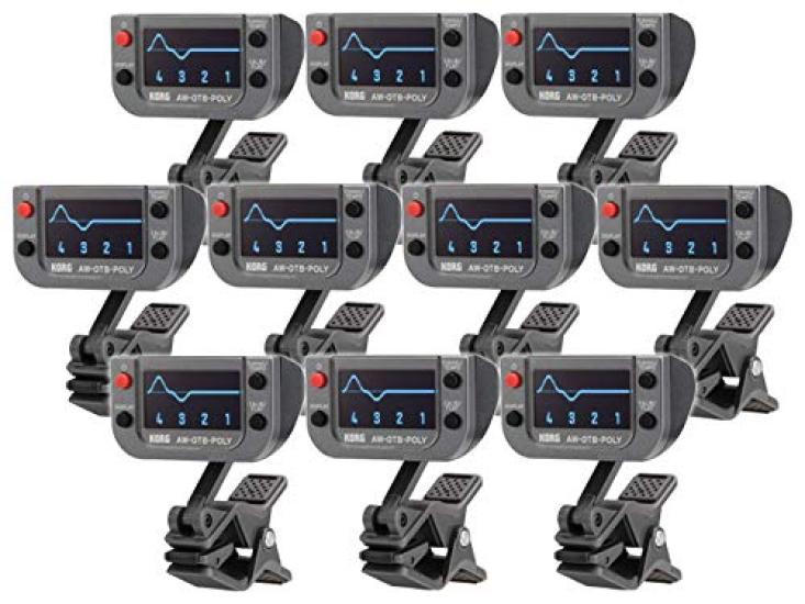 KORG Polyphonic Clip-on Tuner for Bass, AW-OTB-POLY, Set of 10