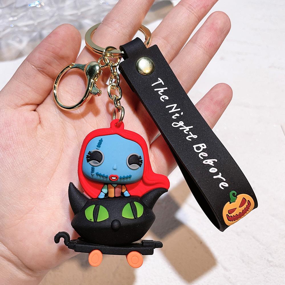 New The Nightmare Before Christmas Keychain Bag Pendant Jack Skellington Sally Action Figures Keyring