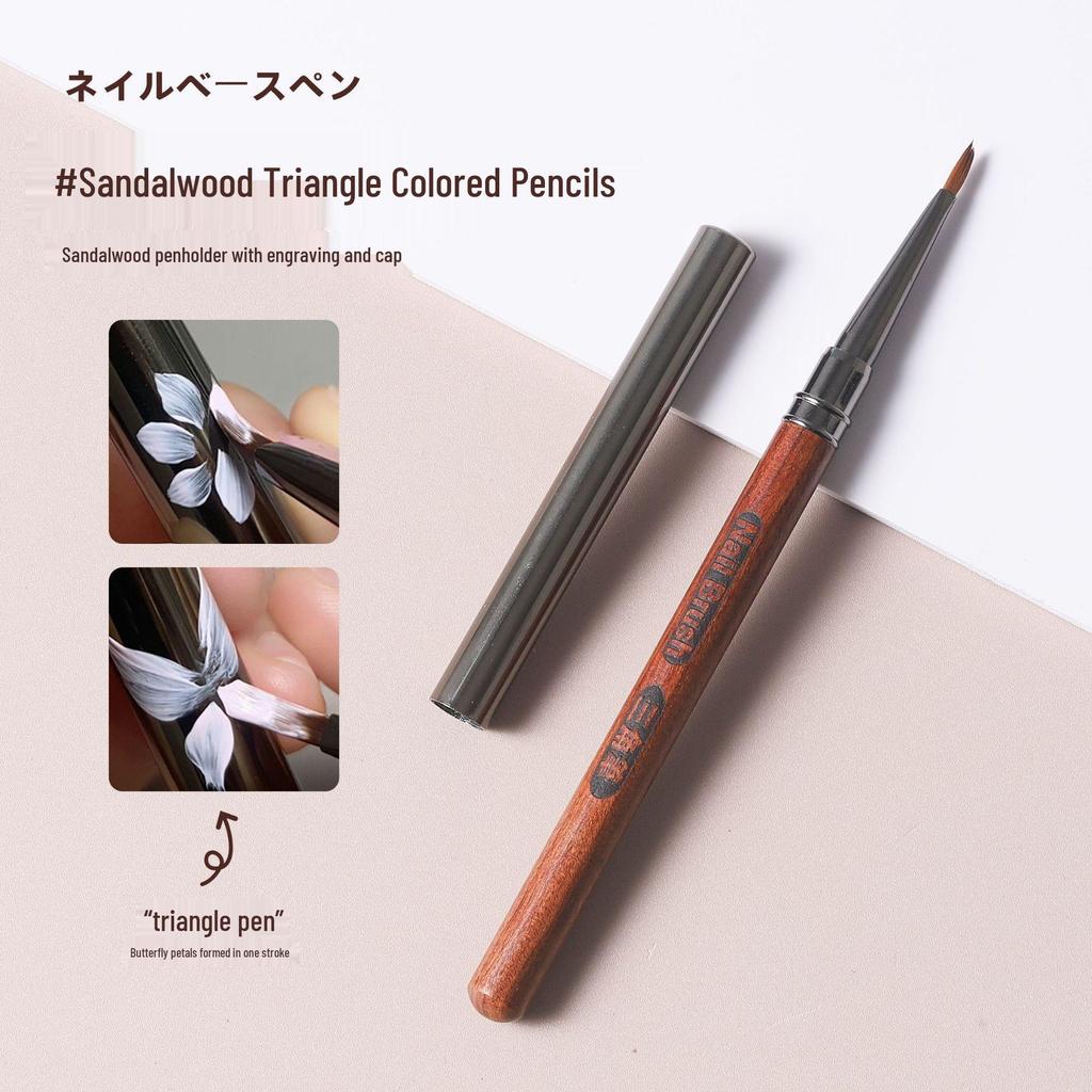 Popular Chinese Style Nail Art Brush with Translucent Acrylic Penholder for Triangle Stroke and Flower Designs